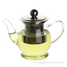 Hand Blown Pyrex Glass Teapot with Filter